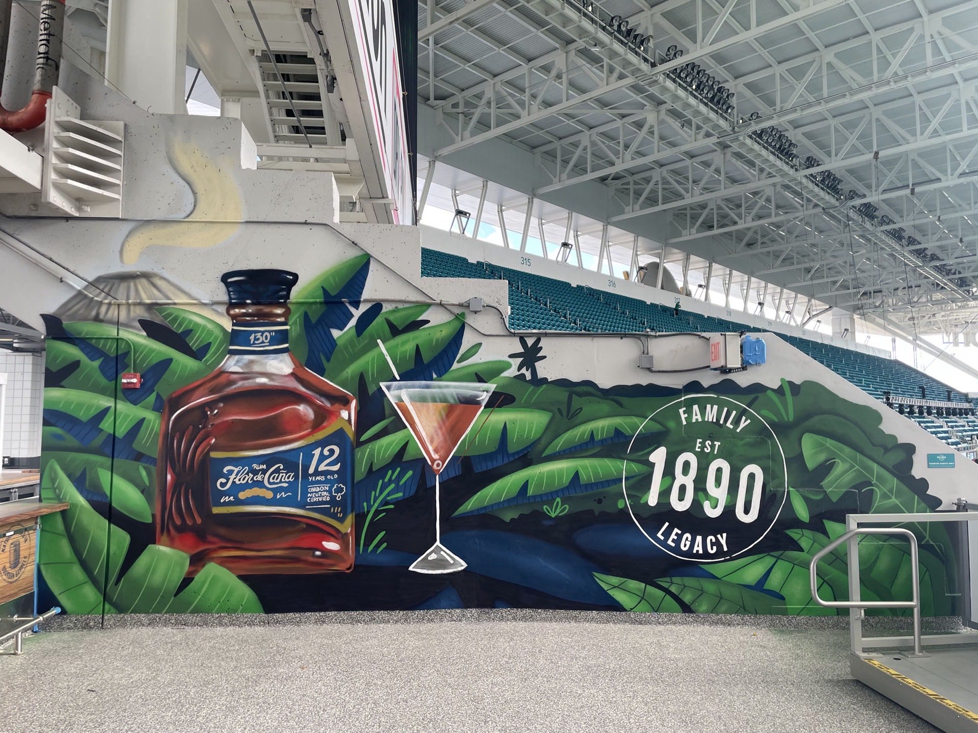 Flor de Caña bar backdrop, Hard Rock Stadium
