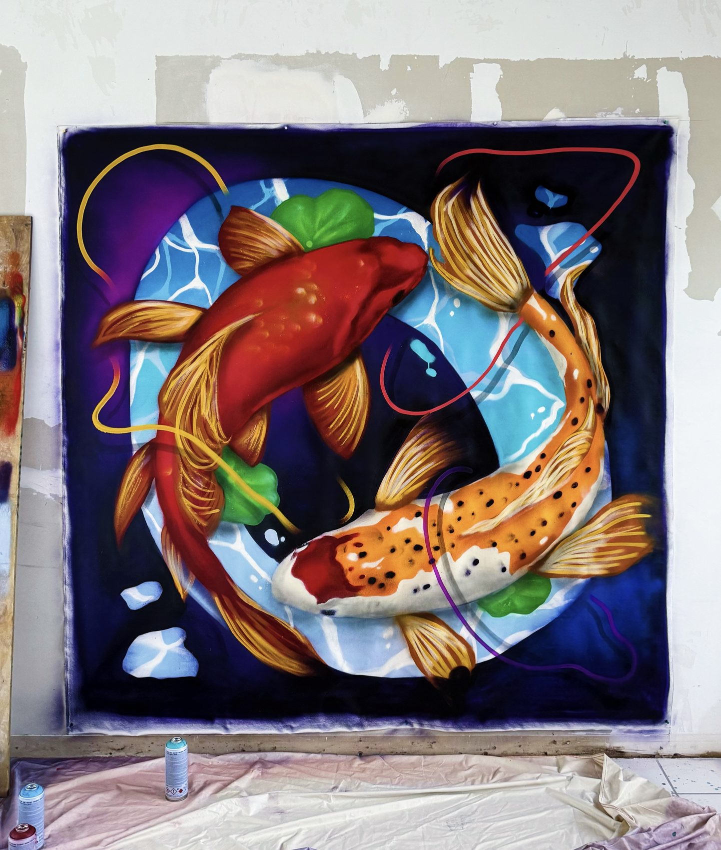 Koi Fish canvas painting